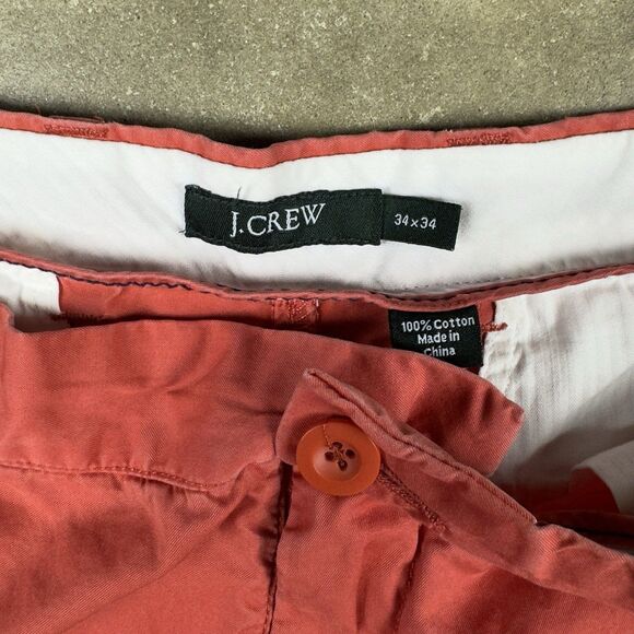 J. Crew Men’s Chino Pants 33x32.5 Red Cotton Straight Leg Casual Trousers - Picture 5 of 8